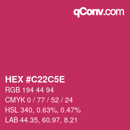 Color code: HEX #C22C5E | qconv.com