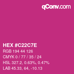 Color code: HEX #C22C7E | qconv.com