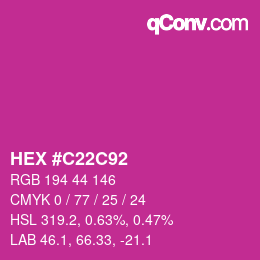 Color code: HEX #C22C92 | qconv.com