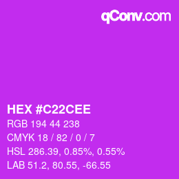Color code: HEX #C22CEE | qconv.com