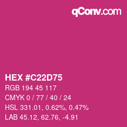 カラーコード: HEX #C22D75 | qconv.com
