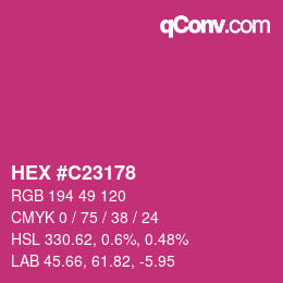 颜色代码: HEX #C23178 | qconv.com