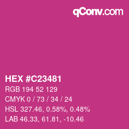 Color code: HEX #C23481 | qconv.com