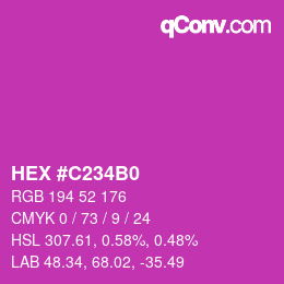 颜色代码: HEX #C234B0 | qconv.com