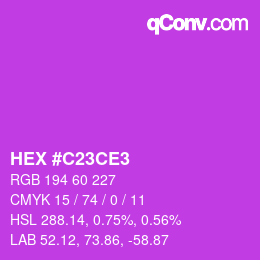 カラーコード: HEX #C23CE3 | qconv.com