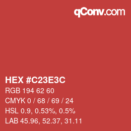 Color code: HEX #C23E3C | qconv.com