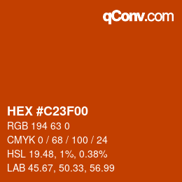 Color code: HEX #C23F00 | qconv.com