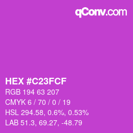 Farbcode: HEX #C23FCF | qconv.com