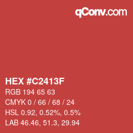 颜色代码: HEX #C2413F | qconv.com