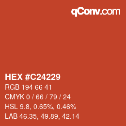 颜色代码: HEX #C24229 | qconv.com
