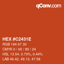 Farbcode: HEX #C2431E | qconv.com