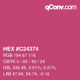 カラーコード: HEX #C24374 | qconv.com