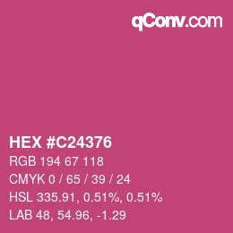 カラーコード: HEX #C24376 | qconv.com