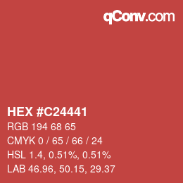 カラーコード: HEX #C24441 | qconv.com