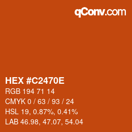 Color code: HEX #C2470E | qconv.com