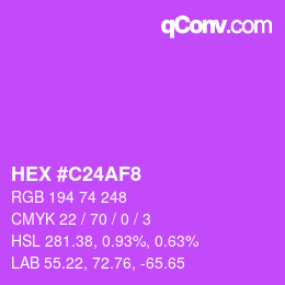 颜色代码: HEX #C24AF8 | qconv.com