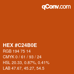 Color code: HEX #C24B0E | qconv.com