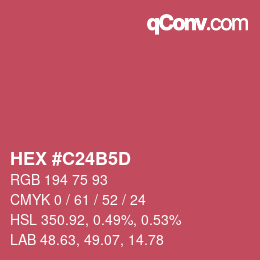カラーコード: HEX #C24B5D | qconv.com