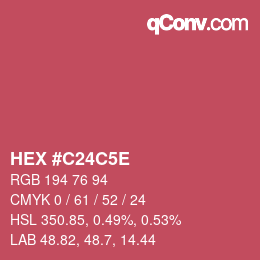 颜色代码: HEX #C24C5E | qconv.com
