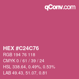 カラーコード: HEX #C24C76 | qconv.com