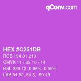 カラーコード: HEX #C251DB | qconv.com