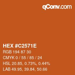 Color code: HEX #C2571E | qconv.com