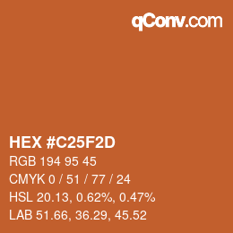 Color code: HEX #C25F2D | qconv.com