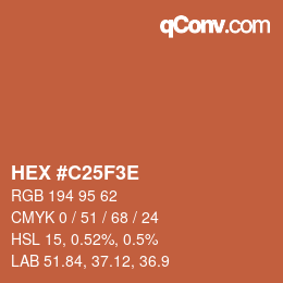 Color code: HEX #C25F3E | qconv.com