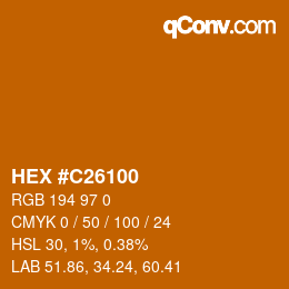 Color code: HEX #C26100 | qconv.com