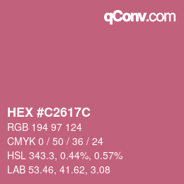 Color code: HEX #C2617C | qconv.com