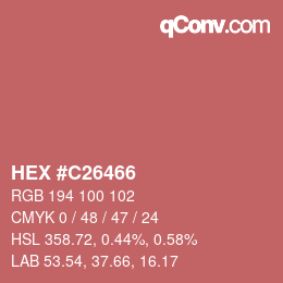 カラーコード: HEX #C26466 | qconv.com