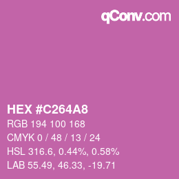 カラーコード: HEX #C264A8 | qconv.com