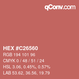 カラーコード: HEX #C26560 | qconv.com