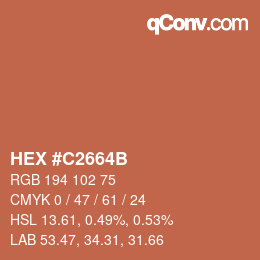 Color code: HEX #C2664B | qconv.com