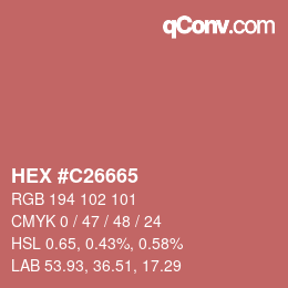 カラーコード: HEX #C26665 | qconv.com