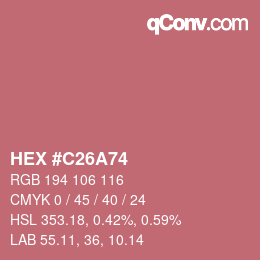 Farbcode: HEX #C26A74 | qconv.com