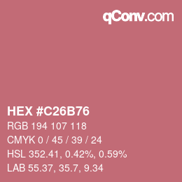颜色代码: HEX #C26B76 | qconv.com
