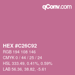 カラーコード: HEX #C26C92 | qconv.com