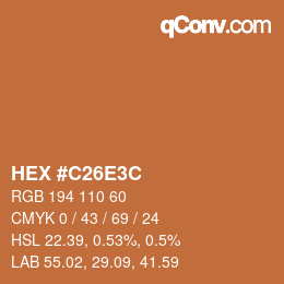Color code: HEX #C26E3C | qconv.com