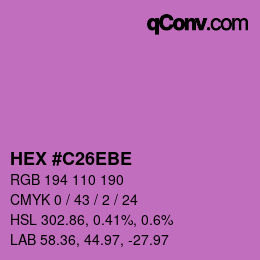 カラーコード: HEX #C26EBE | qconv.com