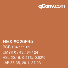 Color code: HEX #C26F45 | qconv.com