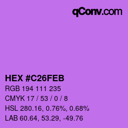 Farbcode: HEX #C26FEB | qconv.com