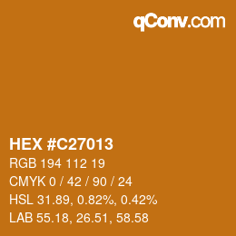 Color code: HEX #C27013 | qconv.com