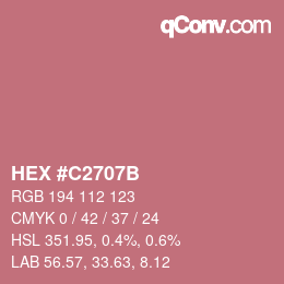 颜色代码: HEX #C2707B | qconv.com