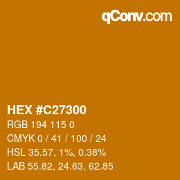 Color code: HEX #C27300 | qconv.com