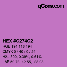 カラーコード: HEX #C274C2 | qconv.com