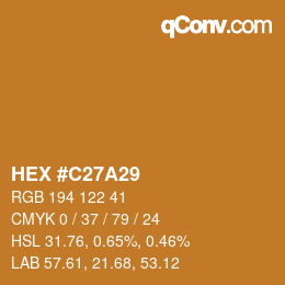 颜色代码: HEX #C27A29 | qconv.com