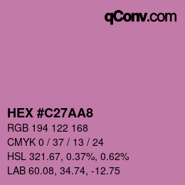 颜色代码: HEX #C27AA8 | qconv.com