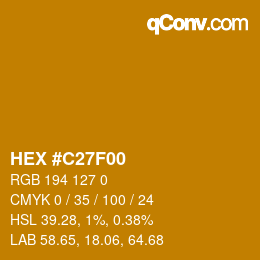 カラーコード: HEX #C27F00 | qconv.com