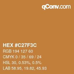 Color code: HEX #C27F3C | qconv.com